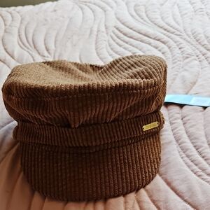 Bebe Brown Corduroy Newsboy Hat with Paneled Crown